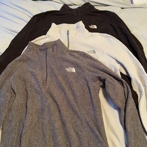 NorthFace fleece quarter zip pullovers - Size Medium - Set of 3